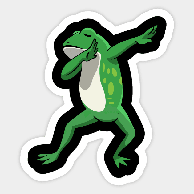 Funny kids design frog dabbing Sticker by FancyVancy